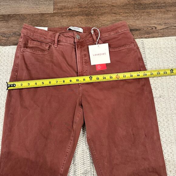 LOVERVET Women's Tummy Control Crop Straight Jeans Size 16W In Burgundy - Picture 12 of 14